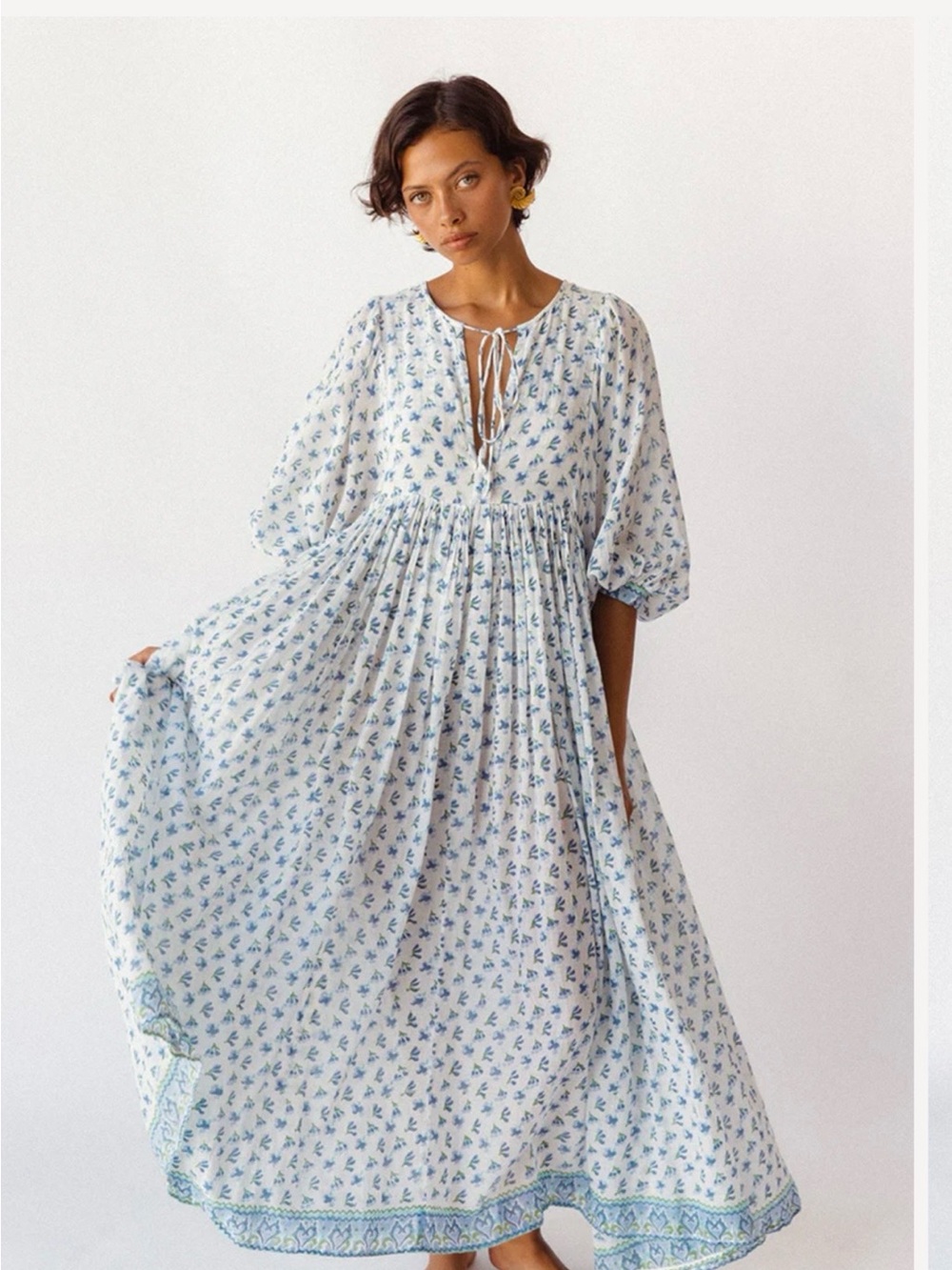 Daughters of India. Kyra maxi dress color Azure . 2XL NWT